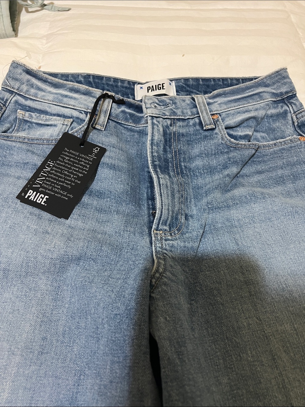 PAIGE Harper Wide-Leg Jeans in Medium Blue - Picture 12 of 17